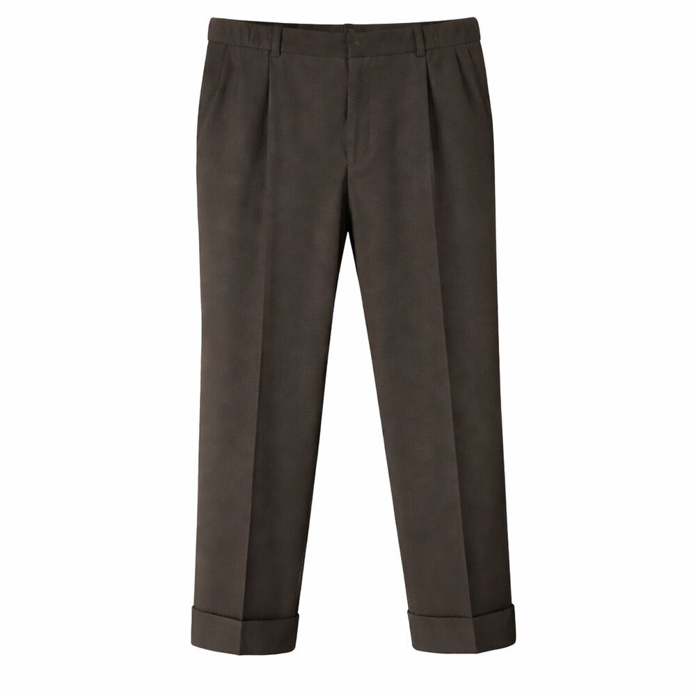 NWT LOUIS RAPHAEL Rosso Straight Fit Pleated Wrinkle Resist Cuffed Pants 42 x 30